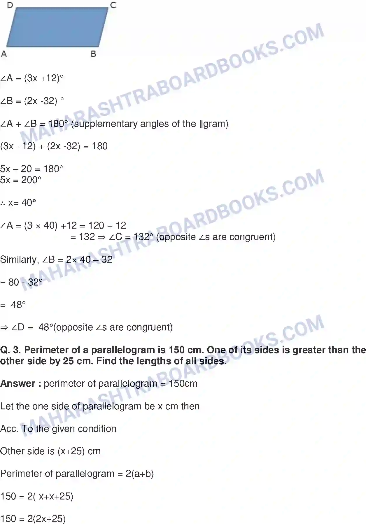 Maharashtra Board Solution Class-9 Mathematics+Part-II+-+English+Medium Quadrilaterals Image 2