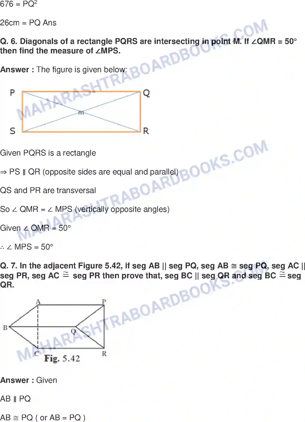 Maharashtra Board Solution Class-9 Mathematics+Part-II+-+English+Medium Quadrilaterals Image 21