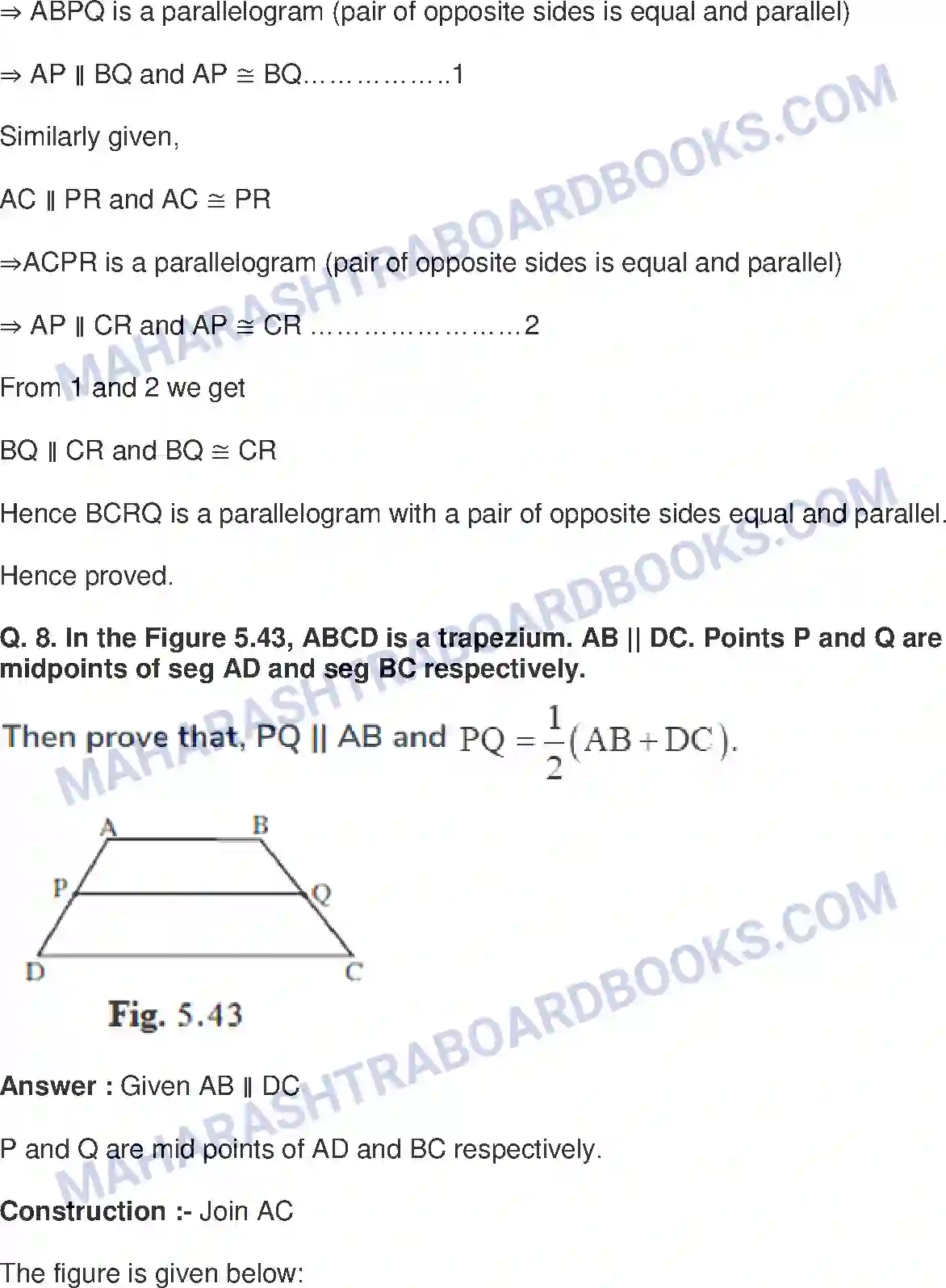 Maharashtra Board Solution Class-9 Mathematics+Part-II+-+English+Medium Quadrilaterals Image 22