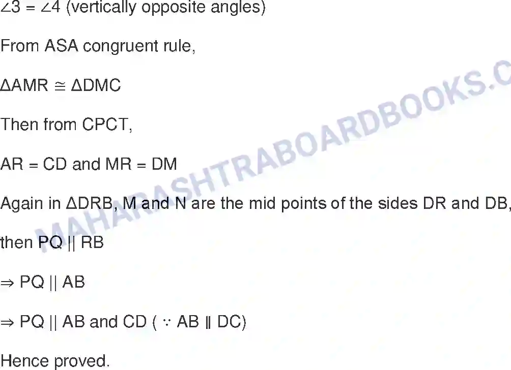 Maharashtra Board Solution Class-9 Mathematics+Part-II+-+English+Medium Quadrilaterals Image 25