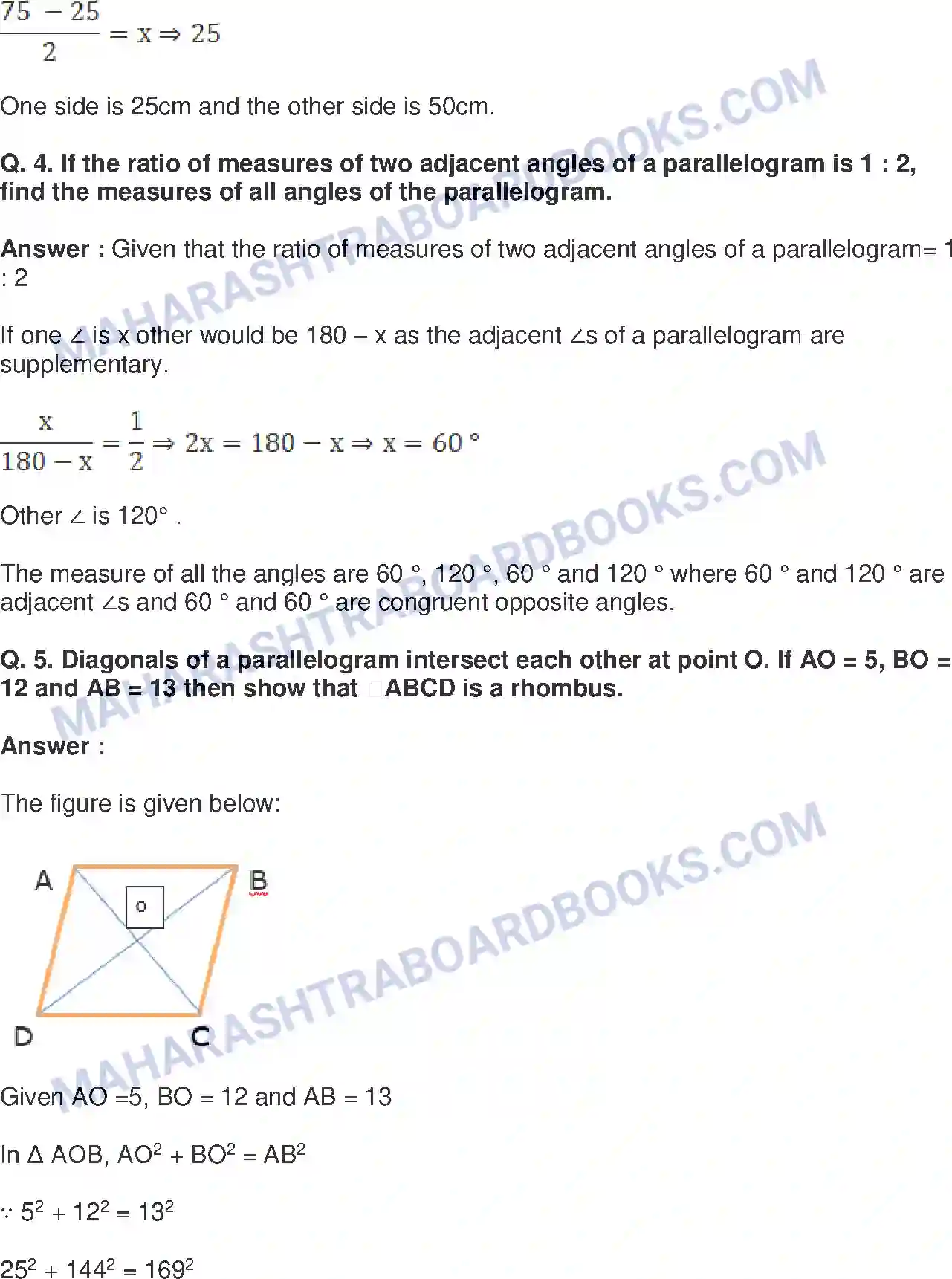 Maharashtra Board Solution Class-9 Mathematics+Part-II+-+English+Medium Quadrilaterals Image 3