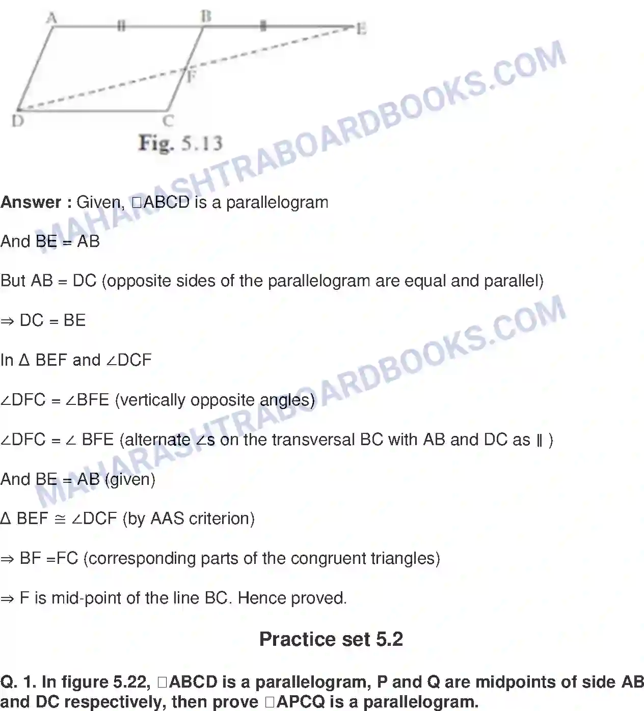 Maharashtra Board Solution Class-9 Mathematics+Part-II+-+English+Medium Quadrilaterals Image 5