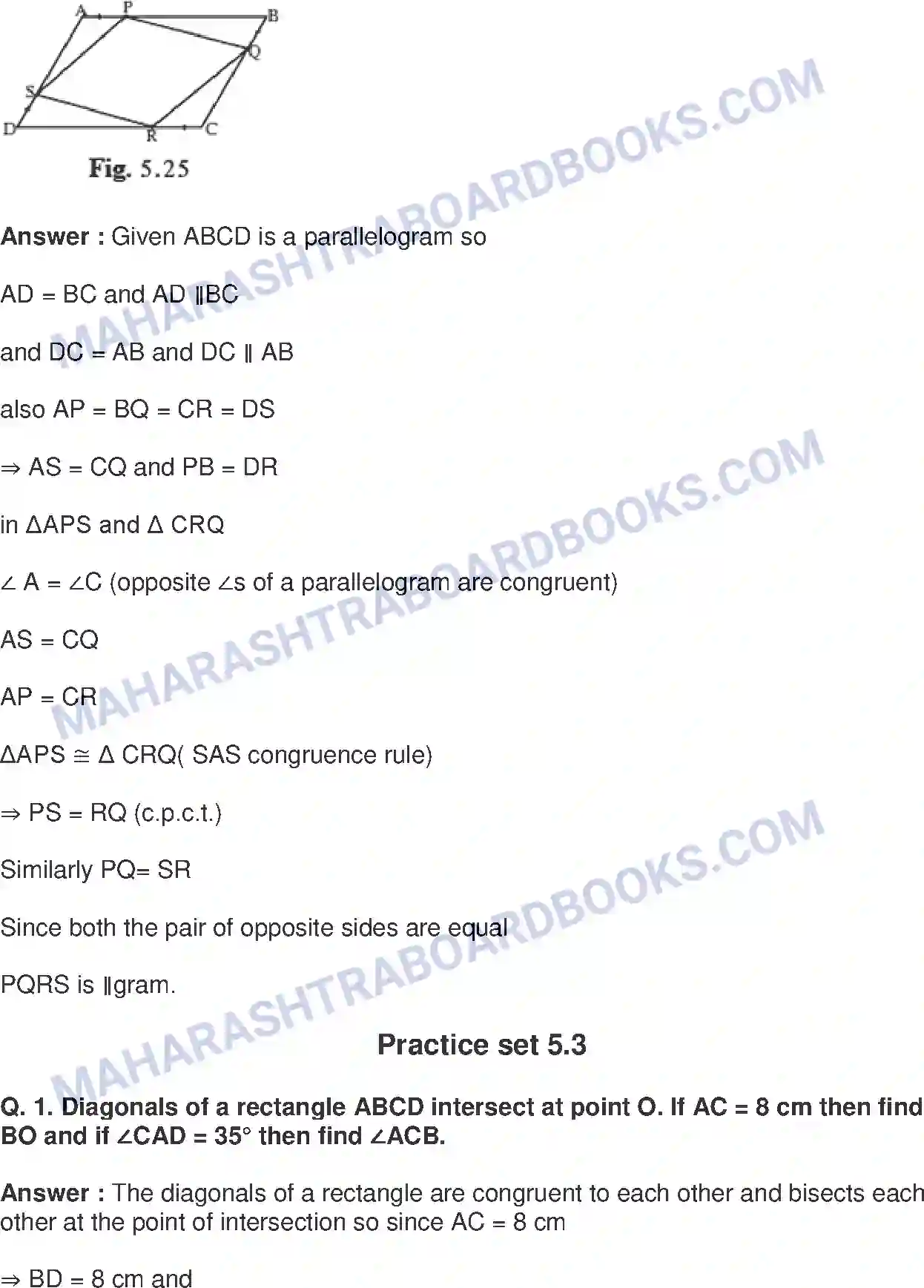 Maharashtra Board Solution Class-9 Mathematics+Part-II+-+English+Medium Quadrilaterals Image 9