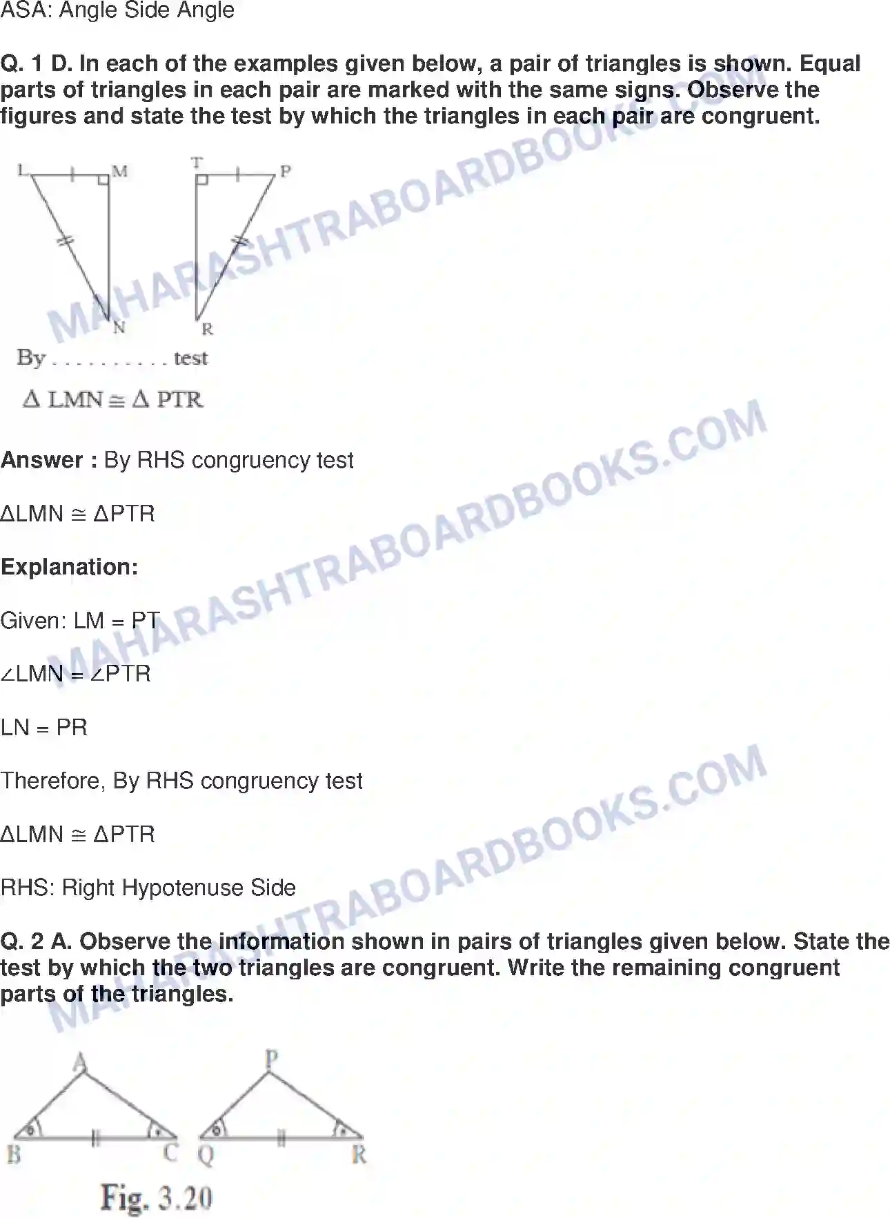 Maharashtra Board Solution class-9 Mathematics+Part-II+-+English+Medium Triangles Image 12