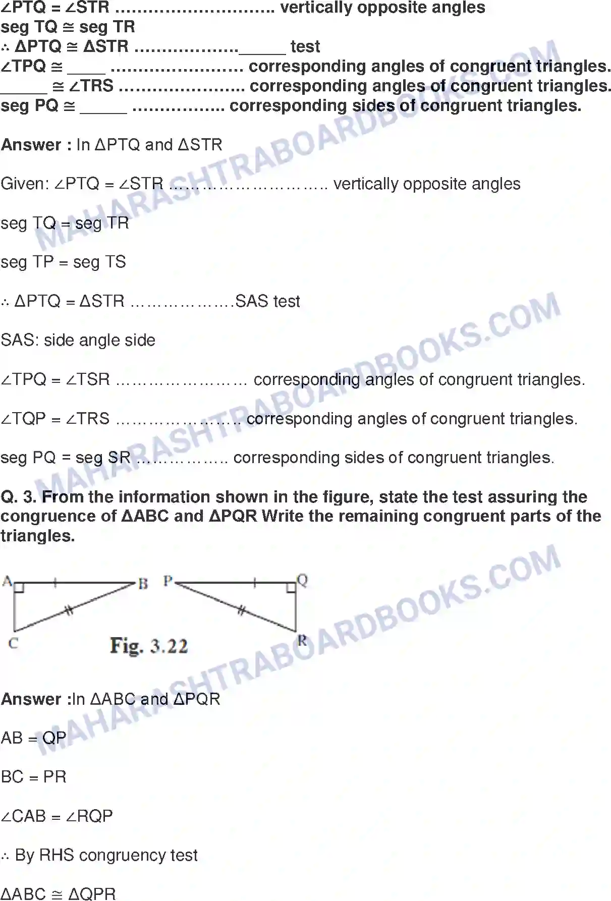 Maharashtra Board Solution class-9 Mathematics+Part-II+-+English+Medium Triangles Image 14