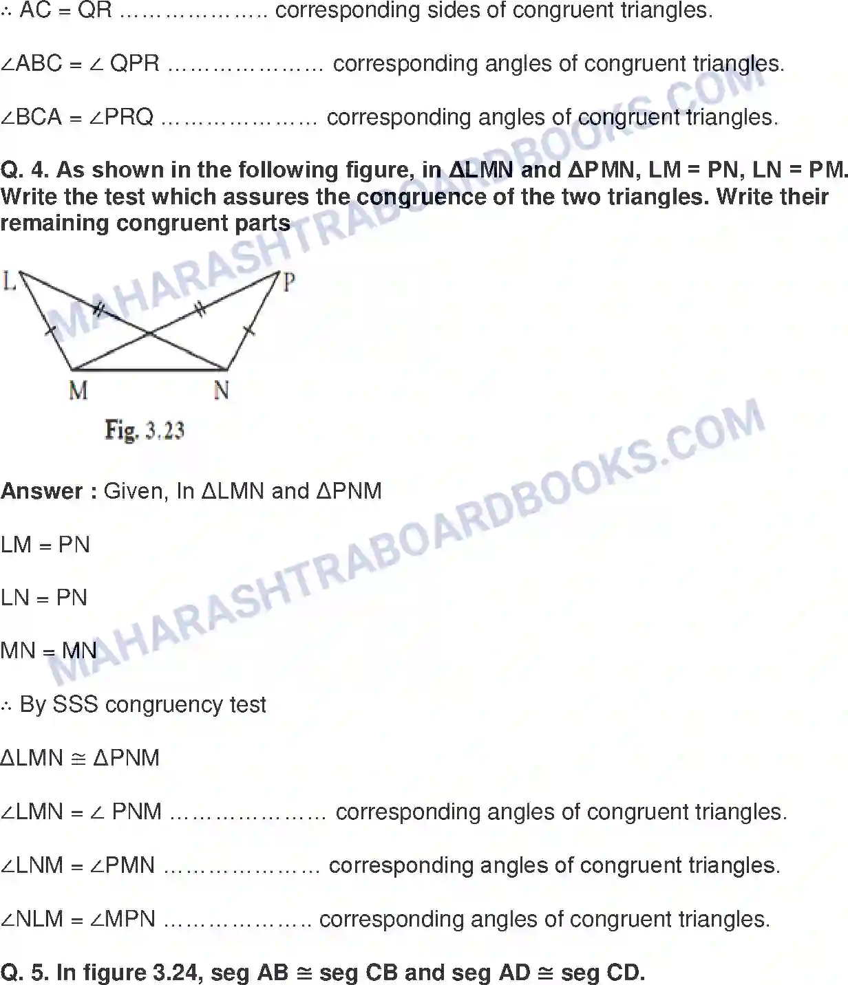 Maharashtra Board Solution class-9 Mathematics+Part-II+-+English+Medium Triangles Image 15