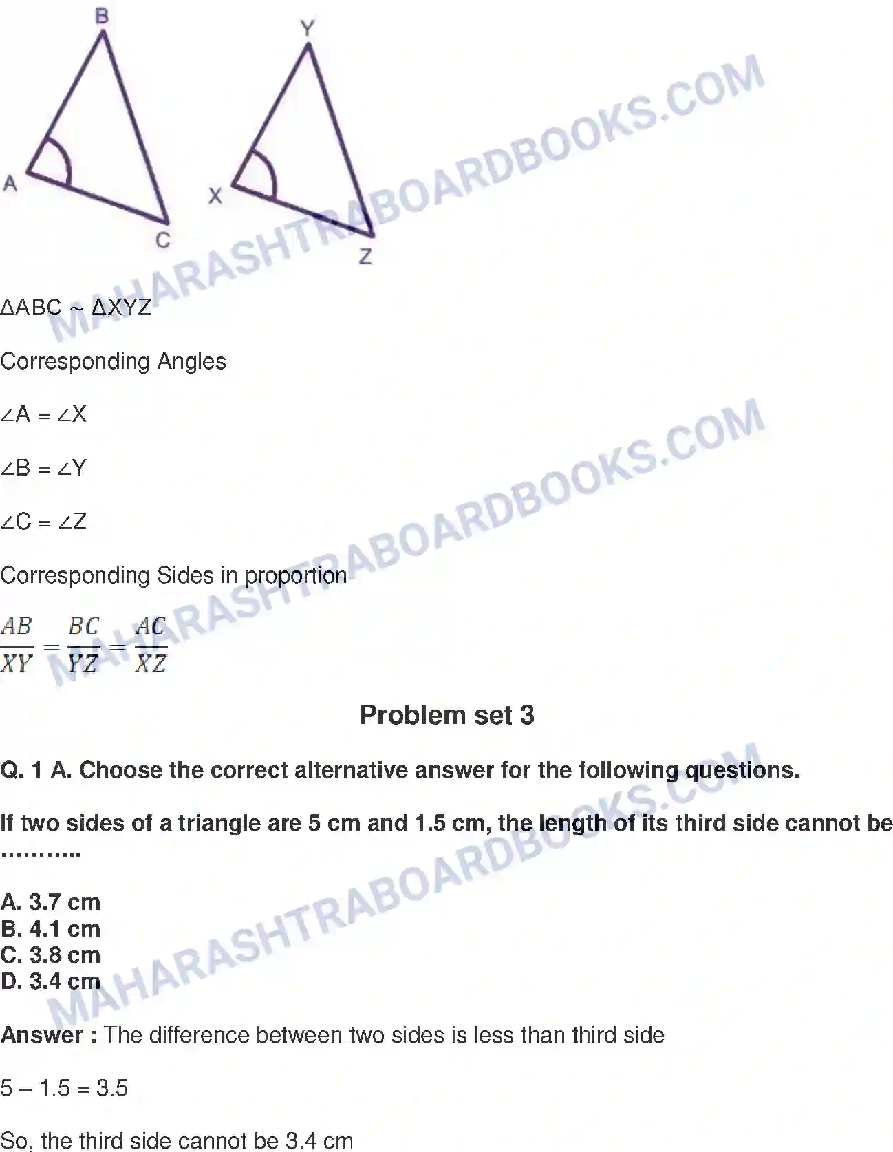 Maharashtra Board Solution class-9 Mathematics+Part-II+-+English+Medium Triangles Image 27