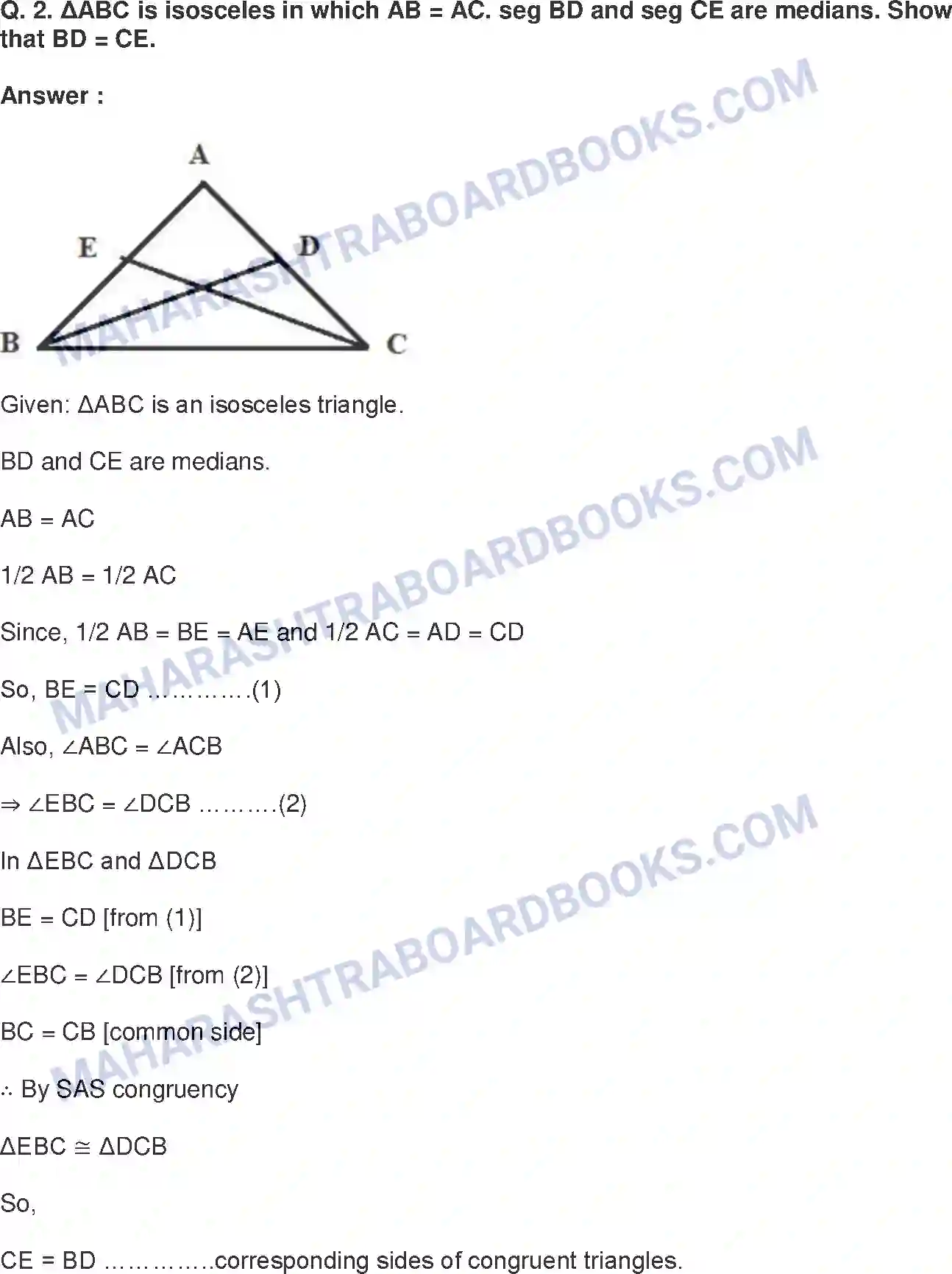 Maharashtra Board Solution class-9 Mathematics+Part-II+-+English+Medium Triangles Image 29