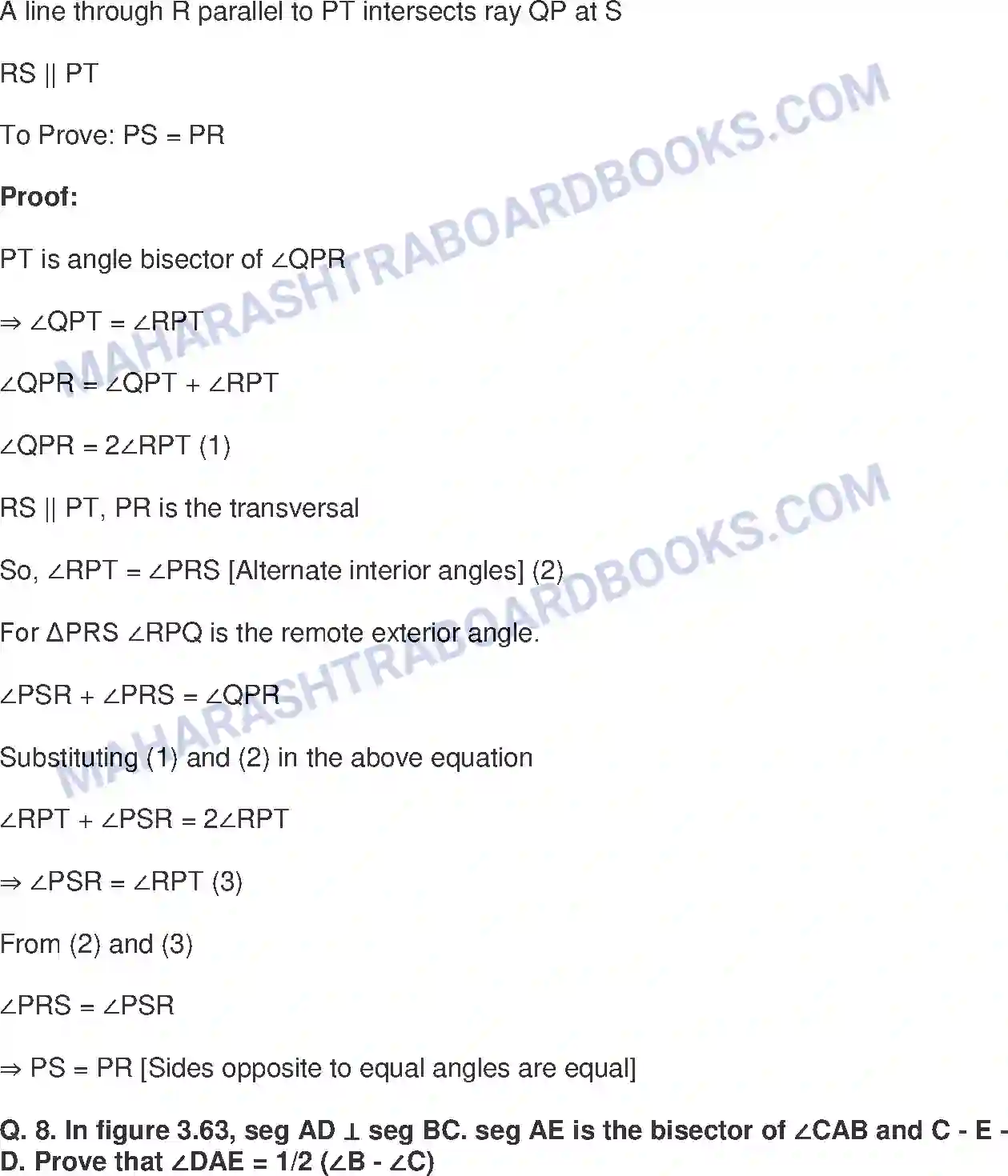Maharashtra Board Solution class-9 Mathematics+Part-II+-+English+Medium Triangles Image 34