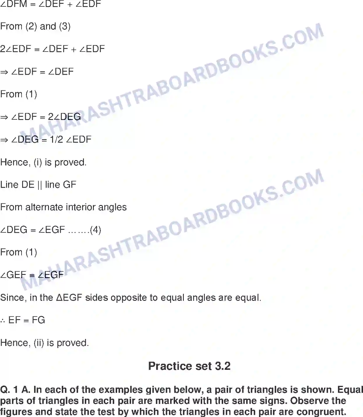Maharashtra Board Solution class-9 Mathematics+Part-II+-+English+Medium Triangles Image 9
