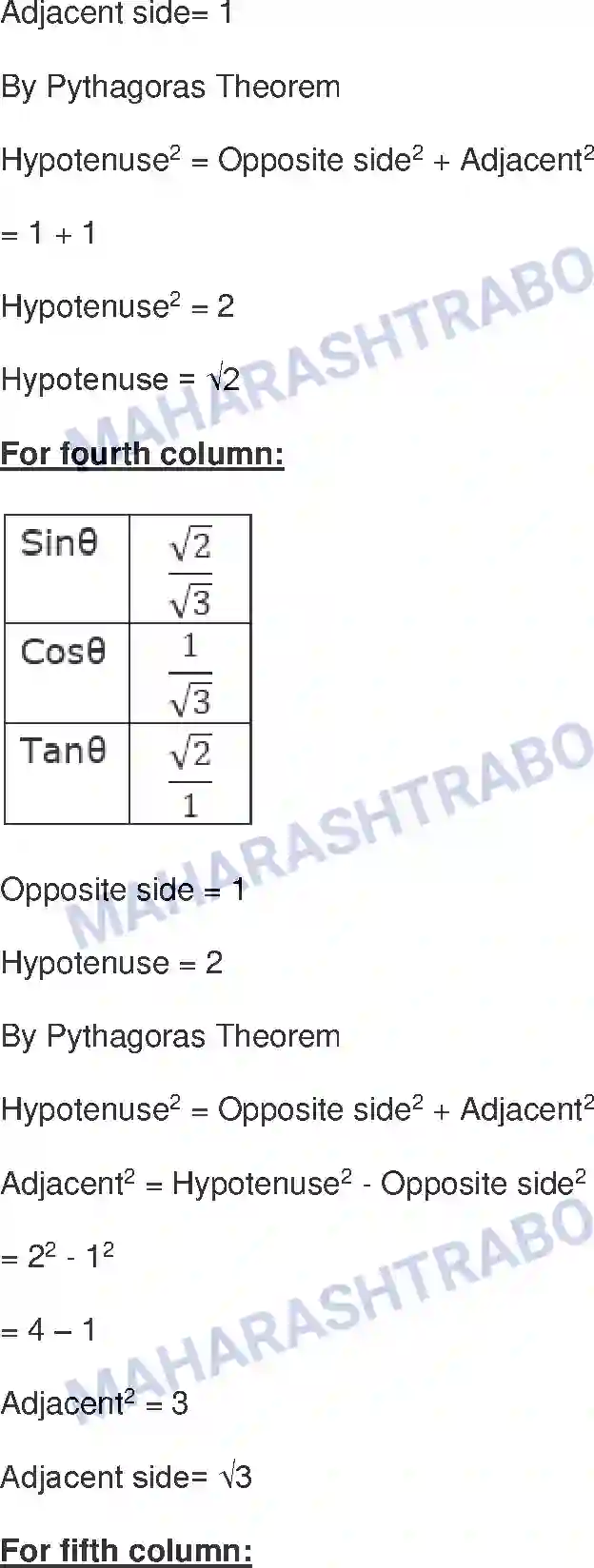 Maharashtra Board Solution class-9 Mathematics+Part-II+-+English+Medium Trigonometry Image 10