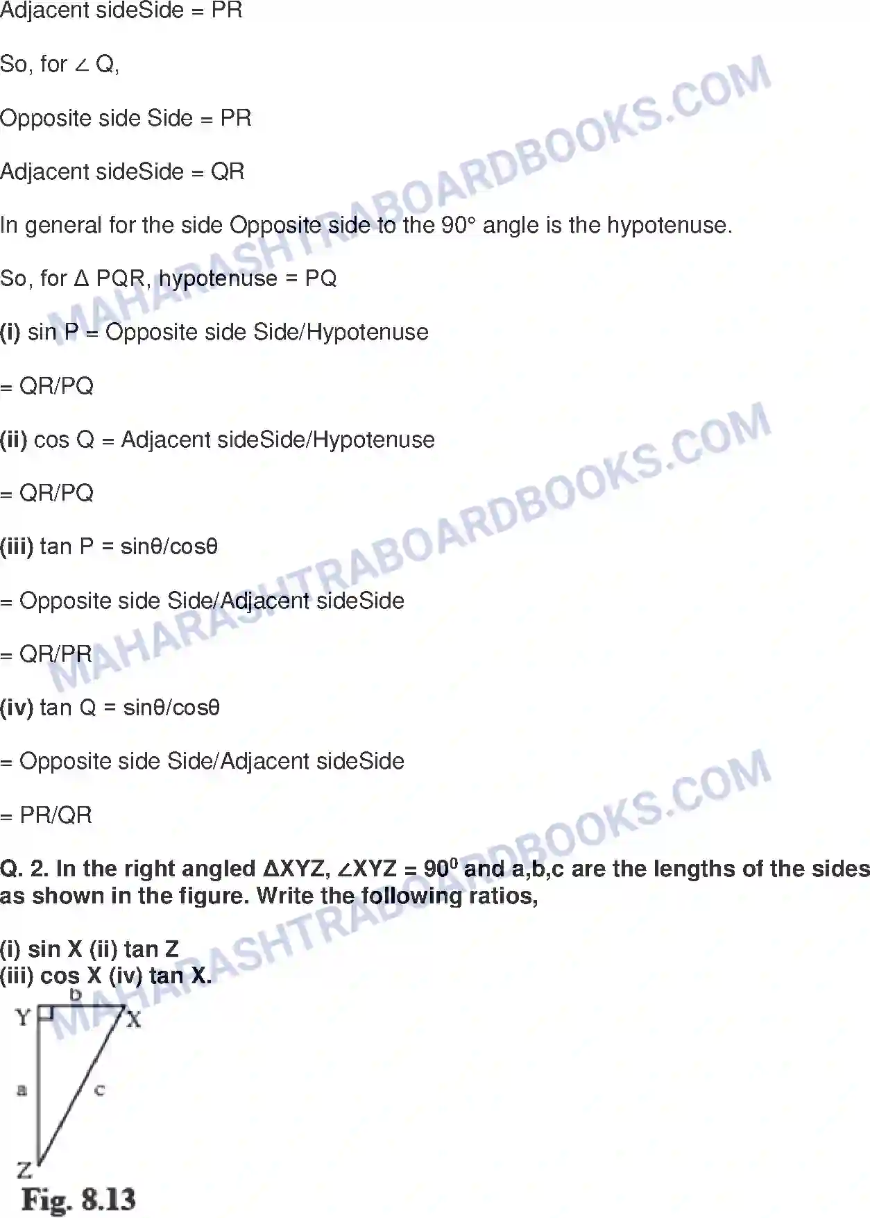 Maharashtra Board Solution class-9 Mathematics+Part-II+-+English+Medium Trigonometry Image 2