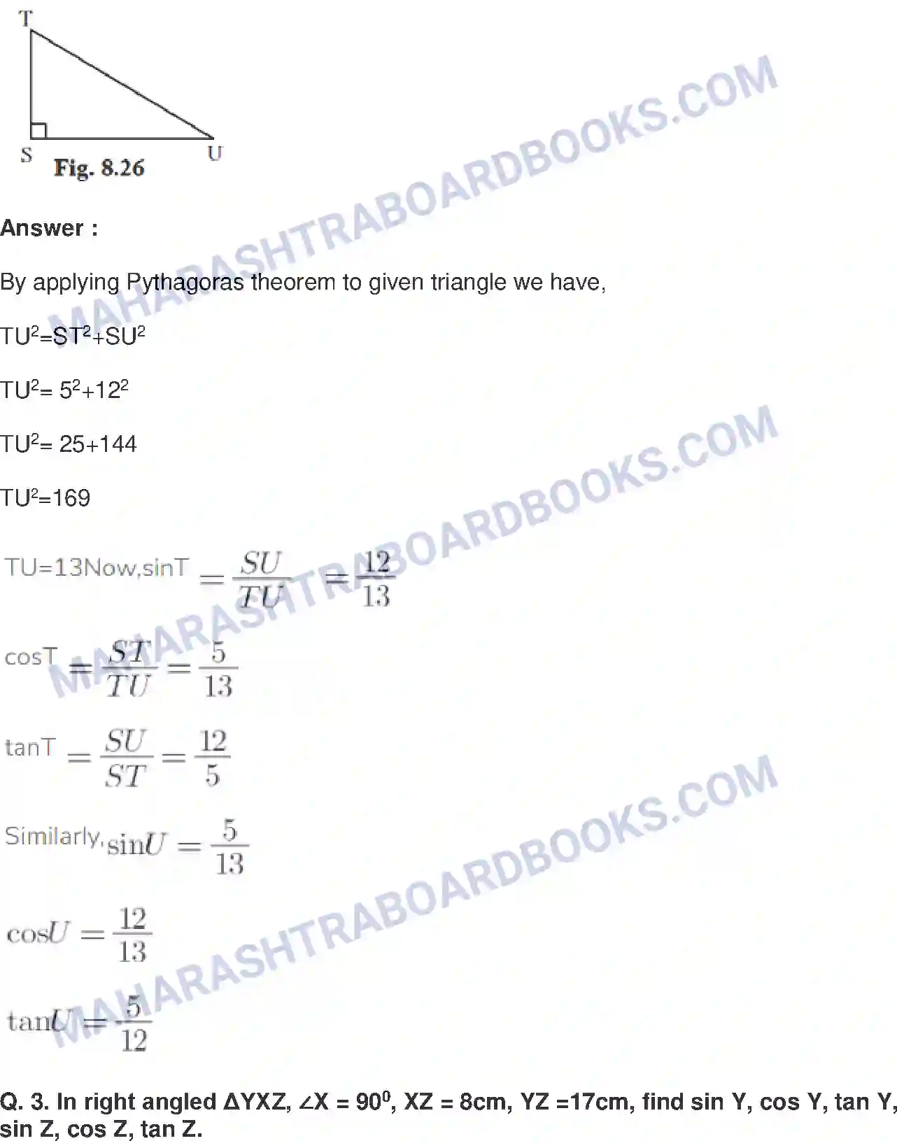 Maharashtra Board Solution class-9 Mathematics+Part-II+-+English+Medium Trigonometry Image 21