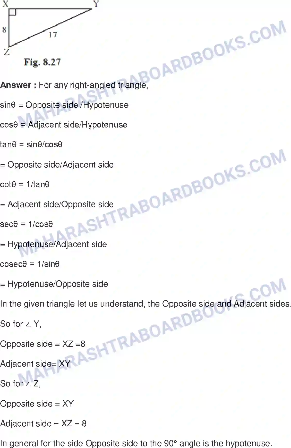 Maharashtra Board Solution class-9 Mathematics+Part-II+-+English+Medium Trigonometry Image 22