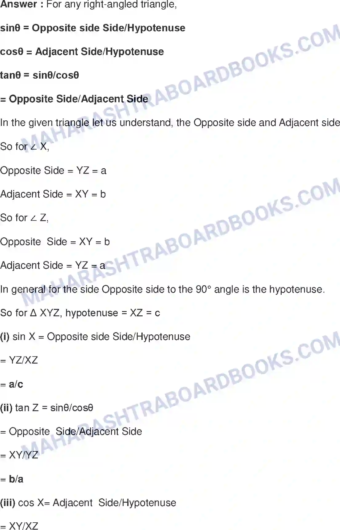 Maharashtra Board Solution class-9 Mathematics+Part-II+-+English+Medium Trigonometry Image 3