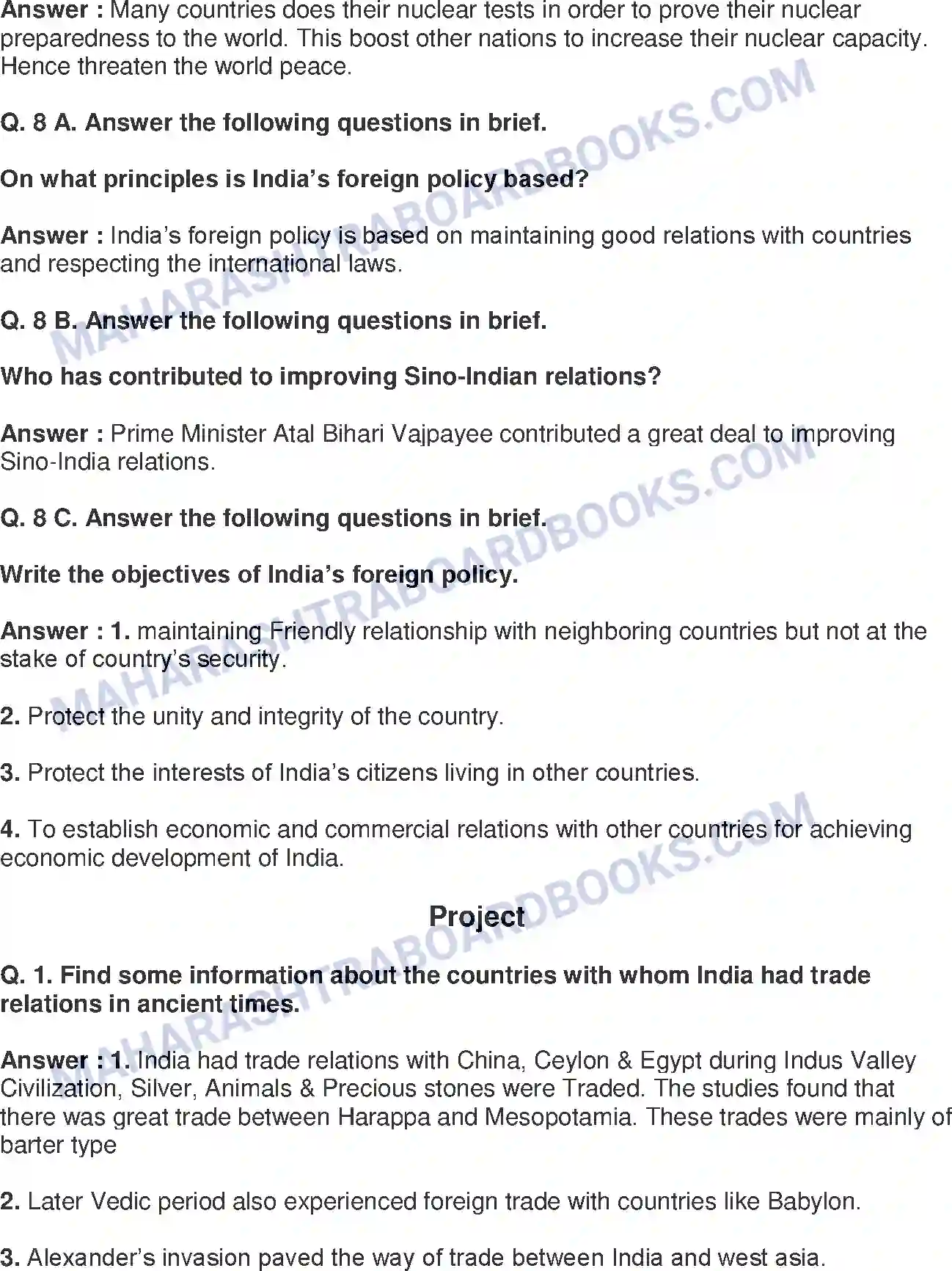 Maharashtra Board Solution class-9 Political+Science+-+English+Medium India’s Foreign Policy Image 3