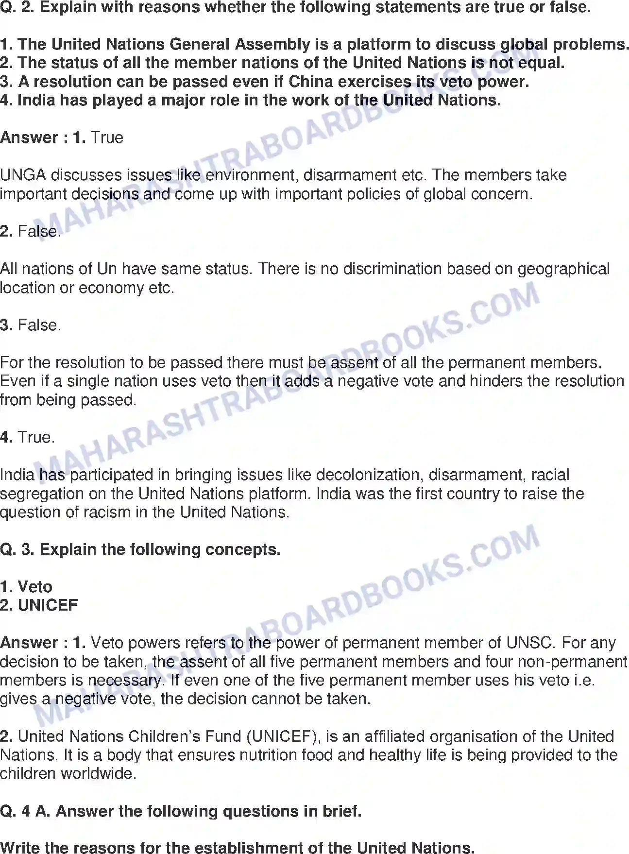 Maharashtra Board Solution class-9 Political+Science+-+English+Medium The United Nations Image 2