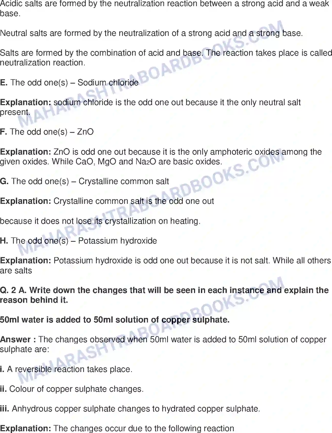 Maharashtra Board Solution class-9 Science+&+Technology+-+English+Medium Acids, Bases and Salts Image 2
