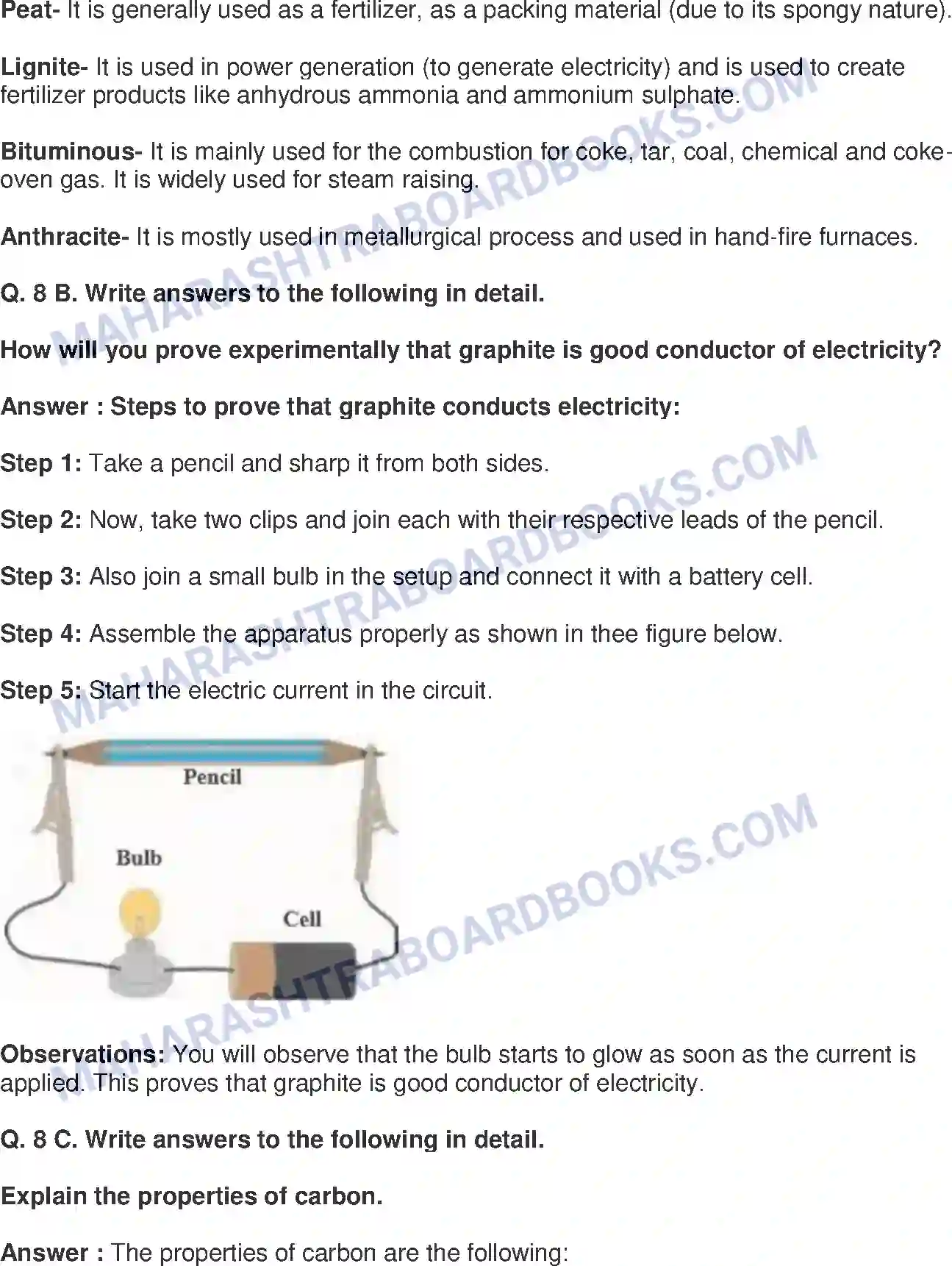 Maharashtra Board Solution class-9 Science+&+Technology+-+English+Medium Carbon An important element Image 11