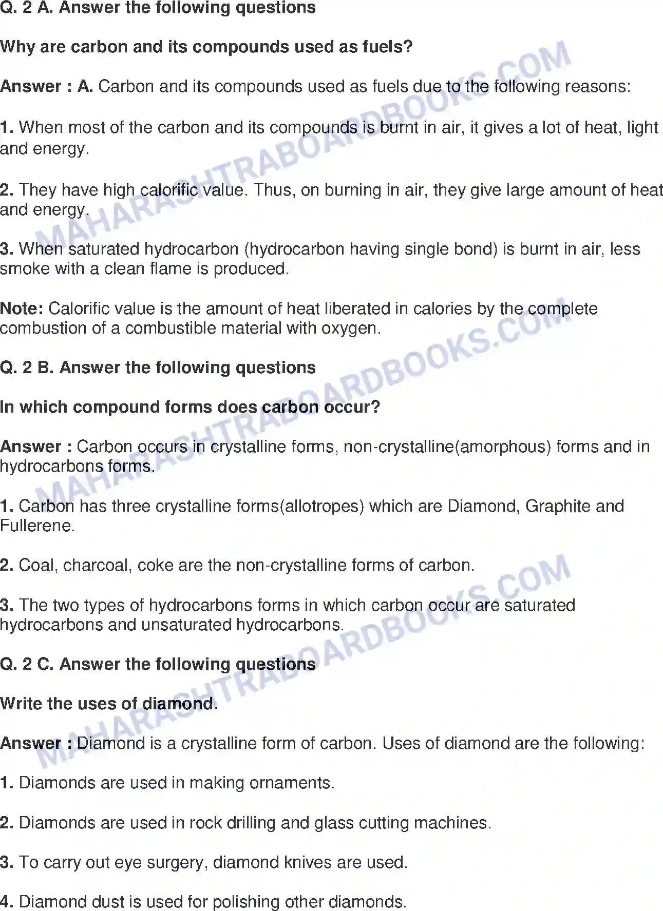 Maharashtra Board Solution class-9 Science+&+Technology+-+English+Medium Carbon An important element Image 3