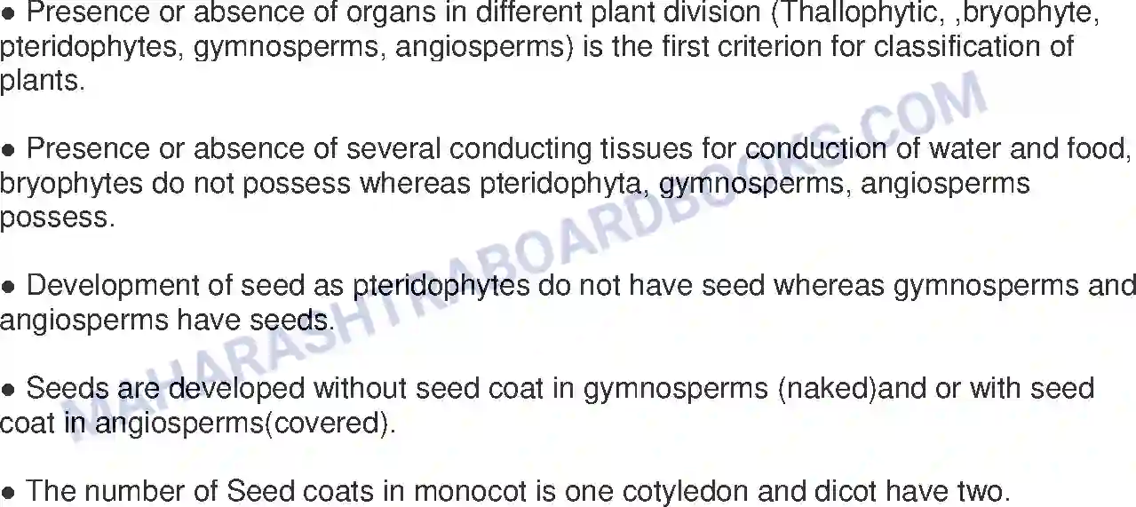 Maharashtra Board Solution class-9 Science+&+Technology+-+English+Medium Classification of Plants Image 10