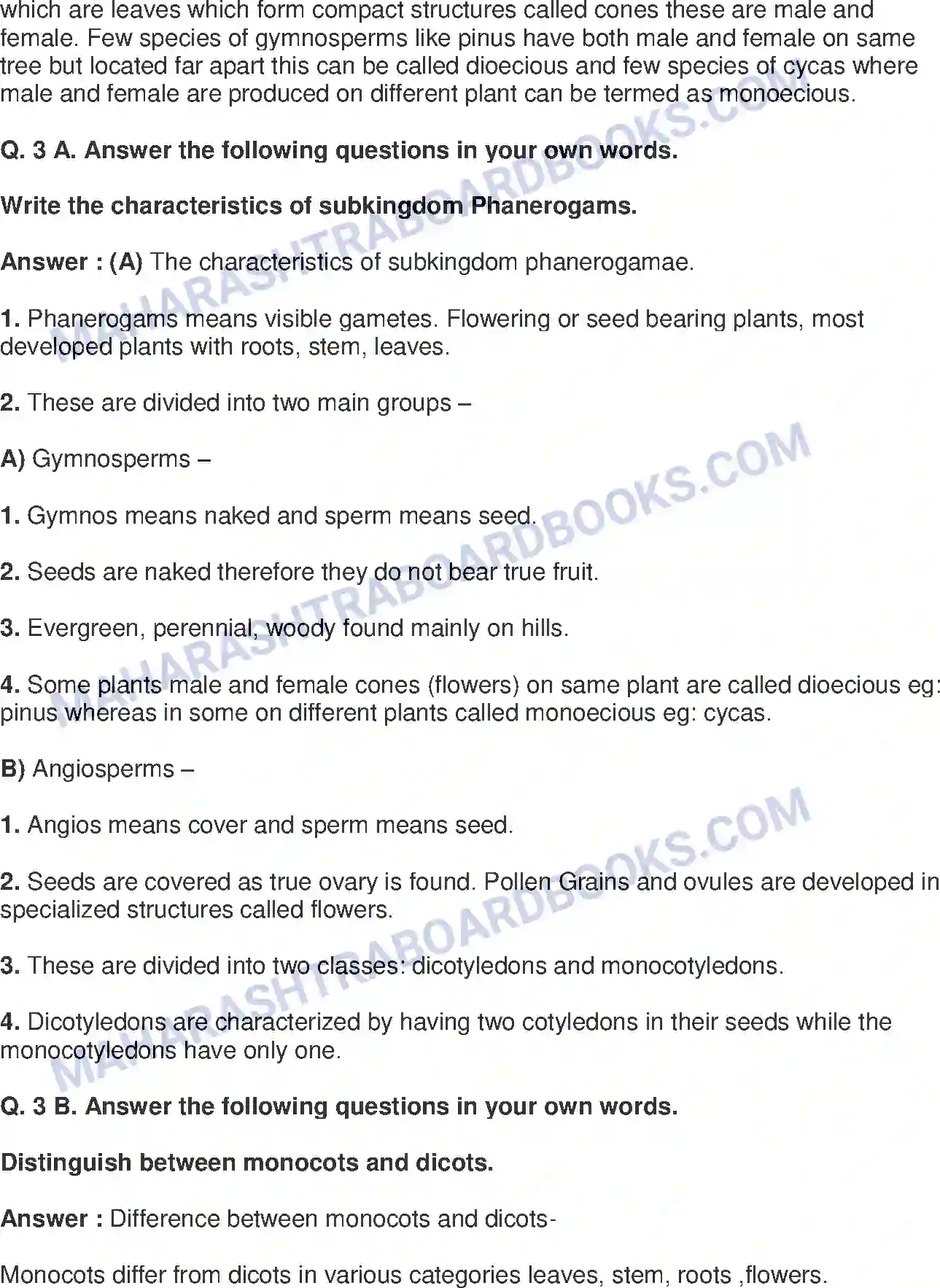 Maharashtra Board Solution class-9 Science+&+Technology+-+English+Medium Classification of Plants Image 4