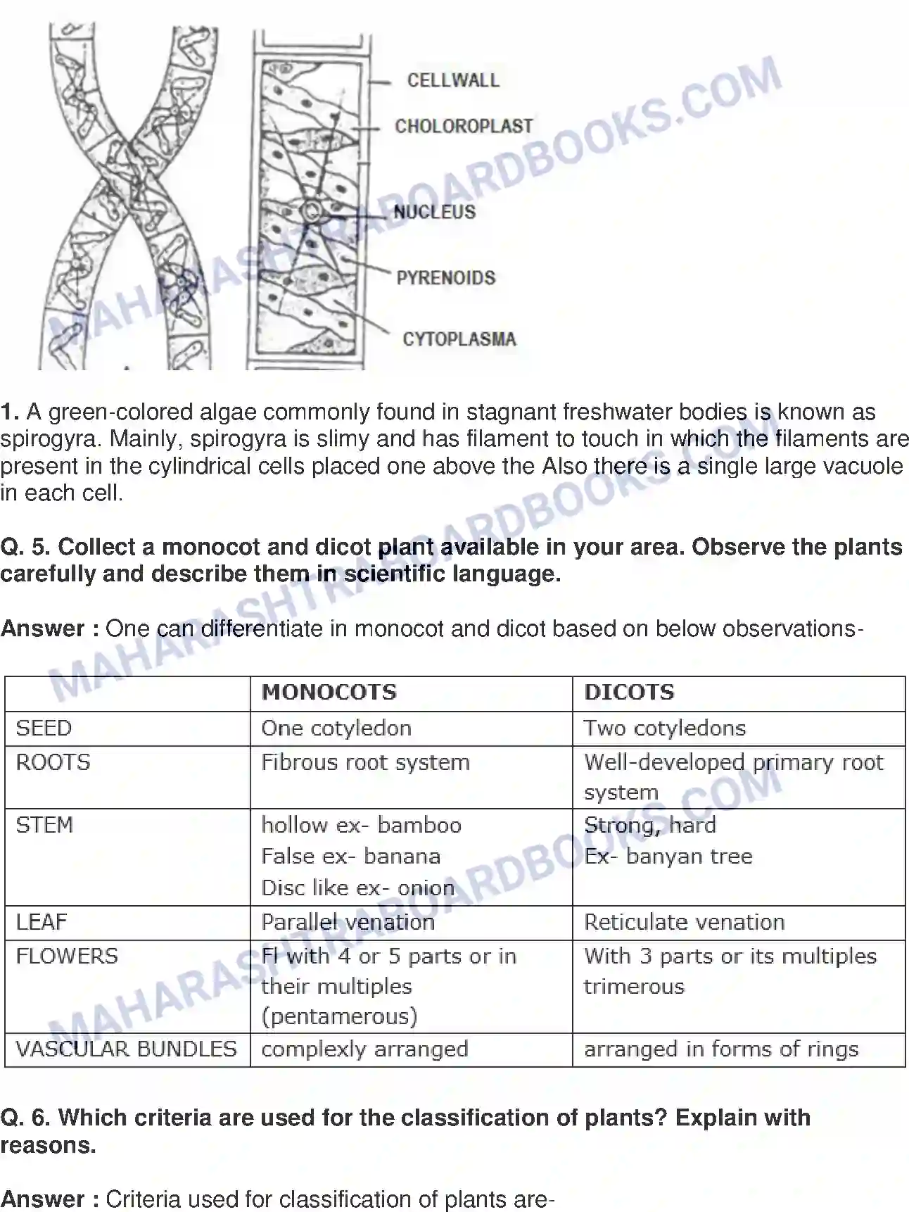 Maharashtra Board Solution class-9 Science+&+Technology+-+English+Medium Classification of Plants Image 9