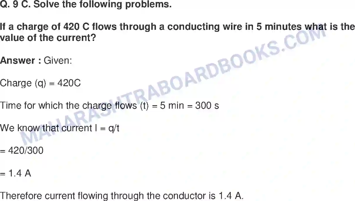 Maharashtra Board Solution Class-9 Science+&+Technology+-+English+Medium Current Electricity Image 13