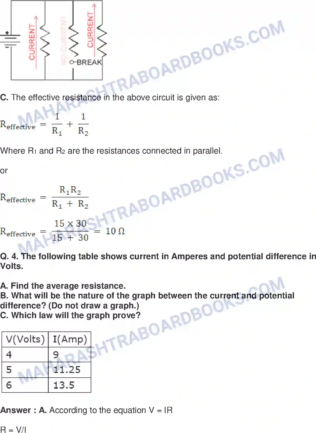 Maharashtra Board Solution Class-9 Science+&+Technology+-+English+Medium Current Electricity Image 5