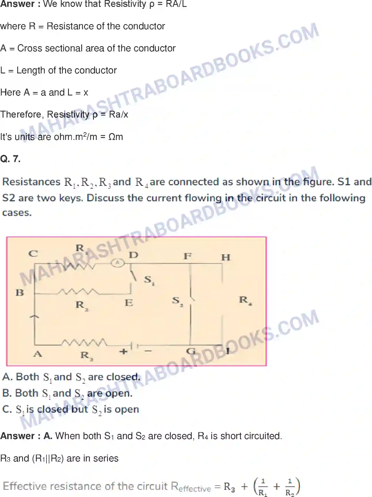 Maharashtra Board Solution Class-9 Science+&+Technology+-+English+Medium Current Electricity Image 8