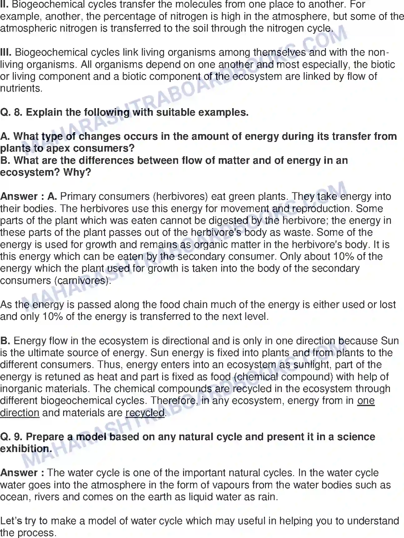 Maharashtra Board Solution class-9 Science+&+Technology+-+English+Medium Energy Flow in an Ecosystem Image 7