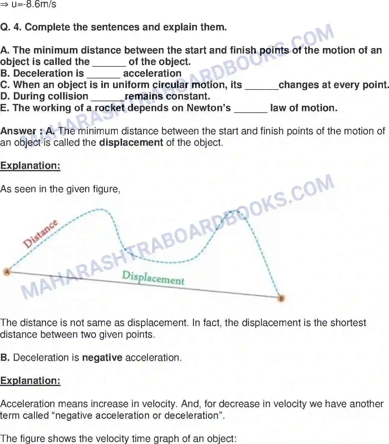 Maharashtra Board Solution class-9 Science+&+Technology+-+English+Medium Laws of Motion Image 7