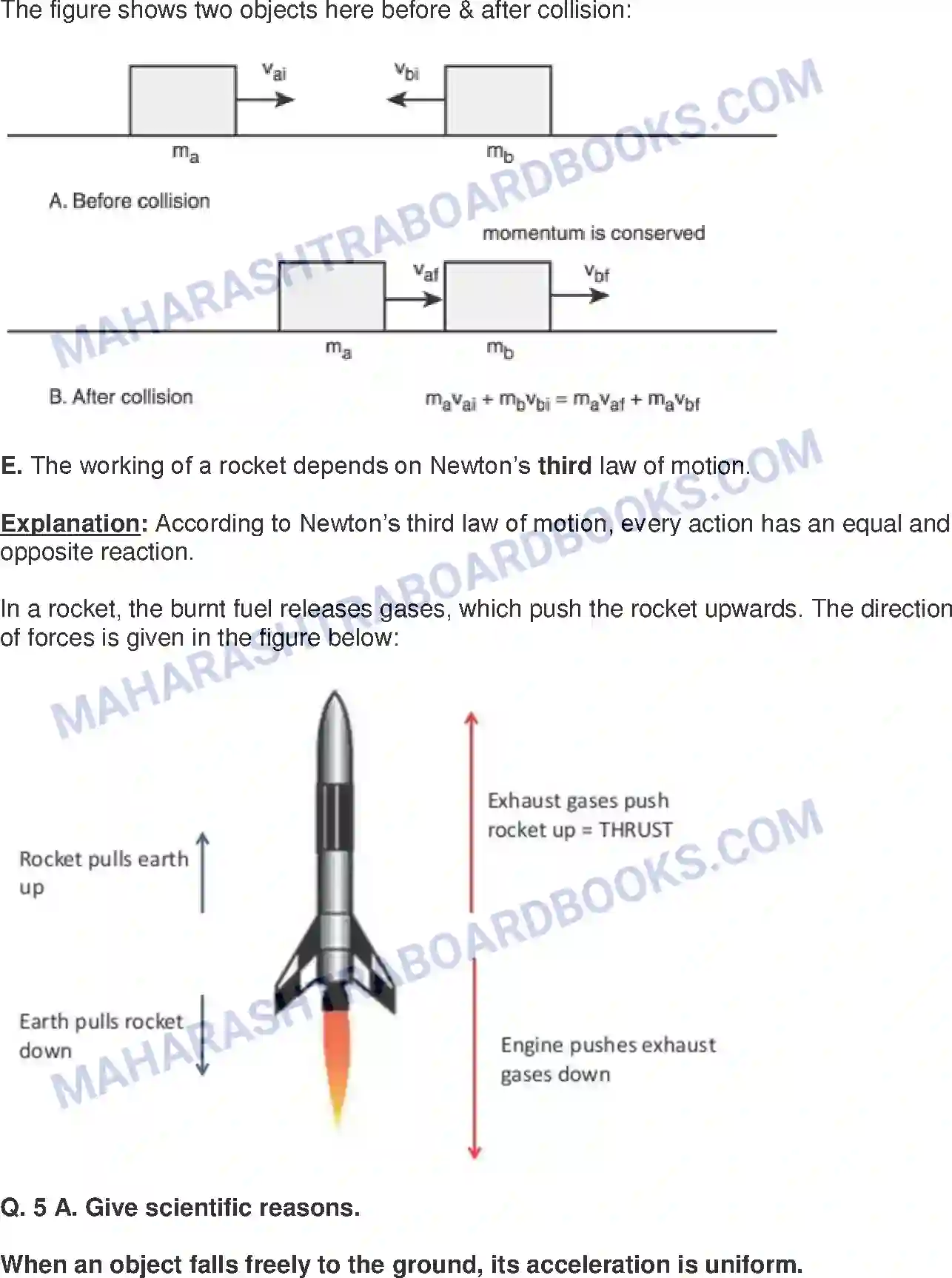 Maharashtra Board Solution class-9 Science+&+Technology+-+English+Medium Laws of Motion Image 9