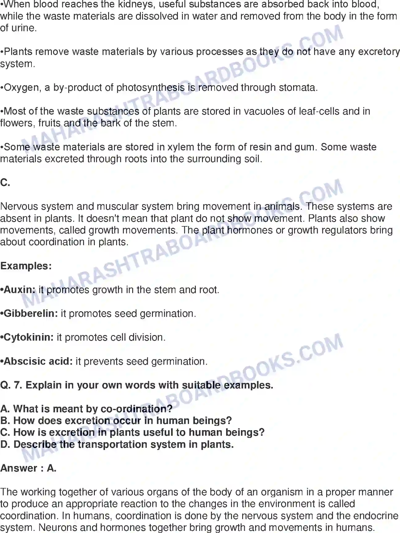 Maharashtra Board Solution Class-9 Science+&+Technology+-+English+Medium Life Processes in Living Organisms Image 7