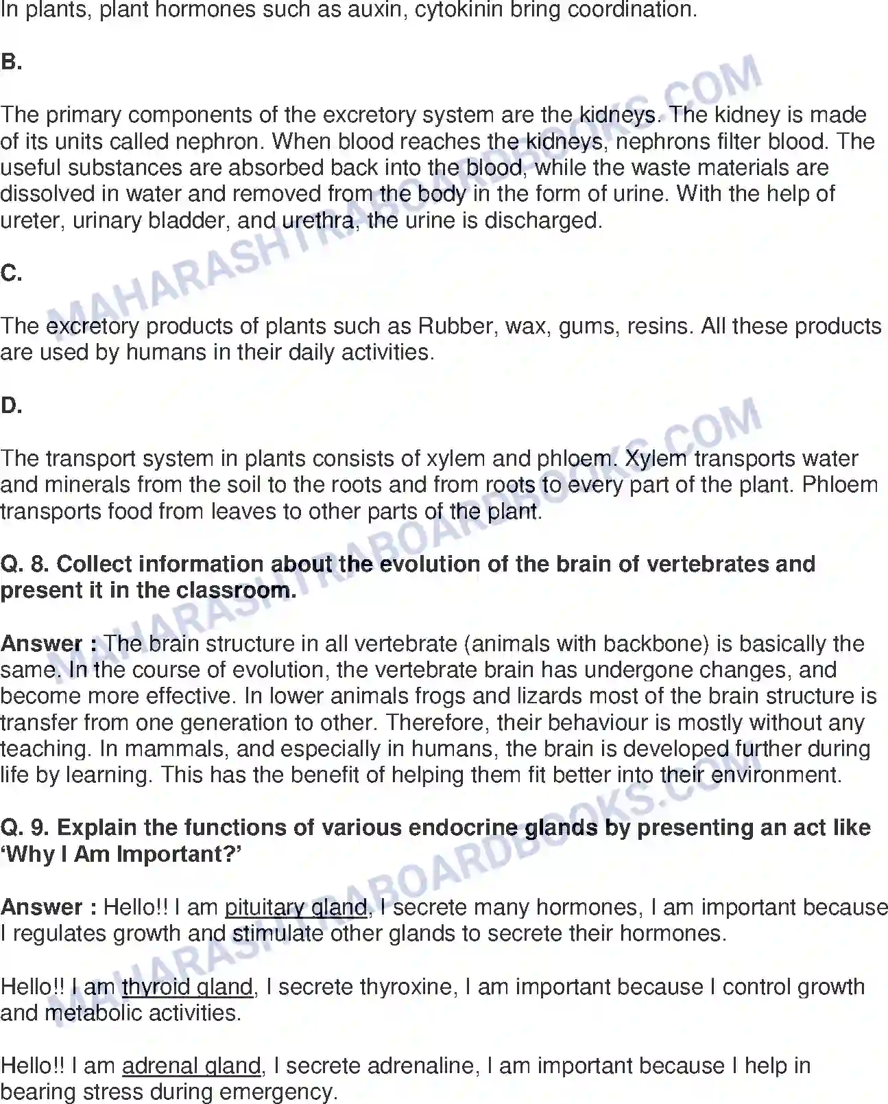 Maharashtra Board Solution Class-9 Science+&+Technology+-+English+Medium Life Processes in Living Organisms Image 8