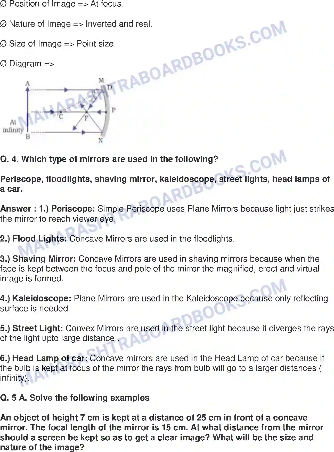 Maharashtra Board Solution class-9 Science+&+Technology+-+English+Medium Reflection of Light Image 6