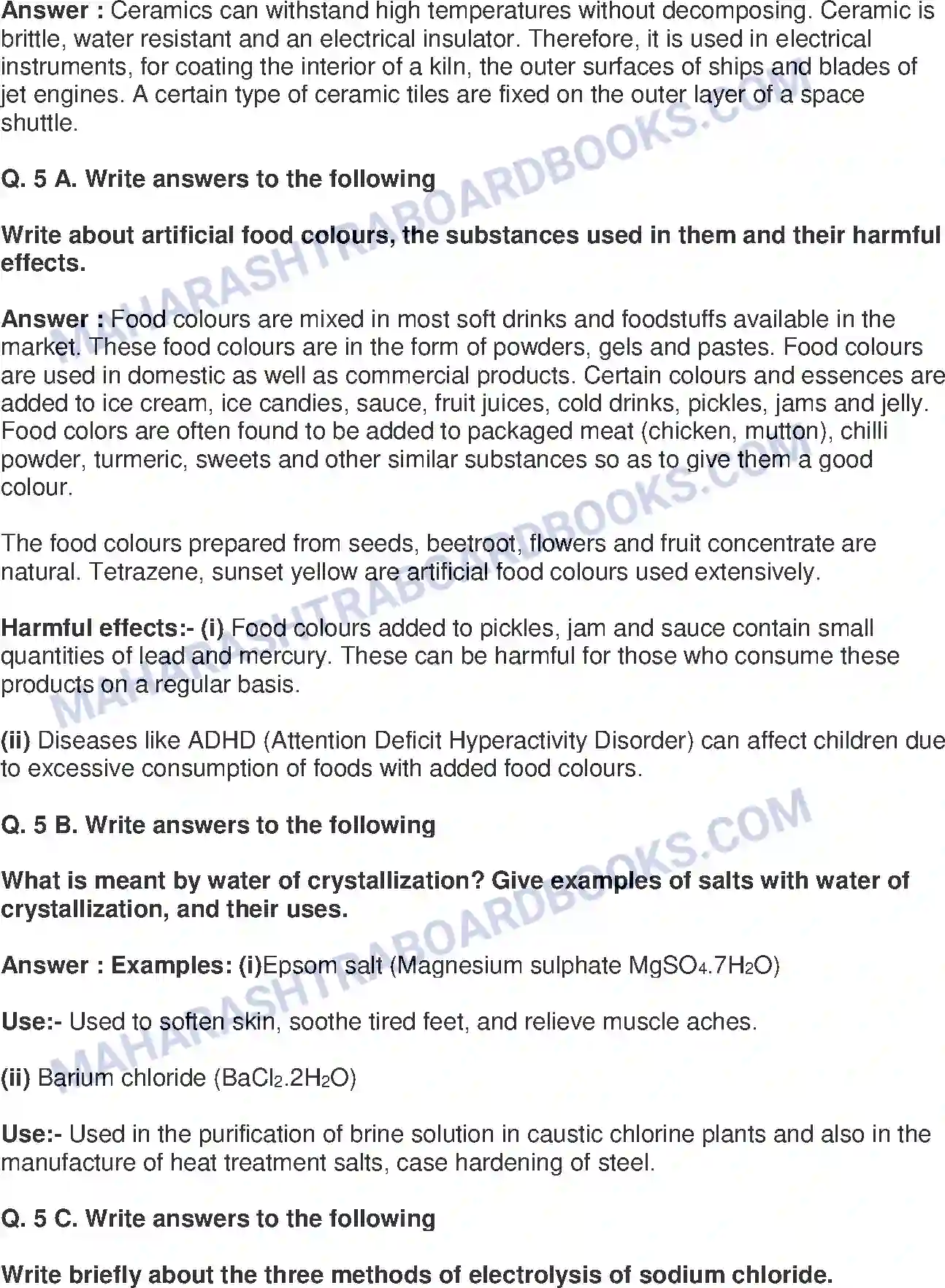 Maharashtra Board Solution class-9 Science+&+Technology+-+English+Medium Substances in Common Use Image 6