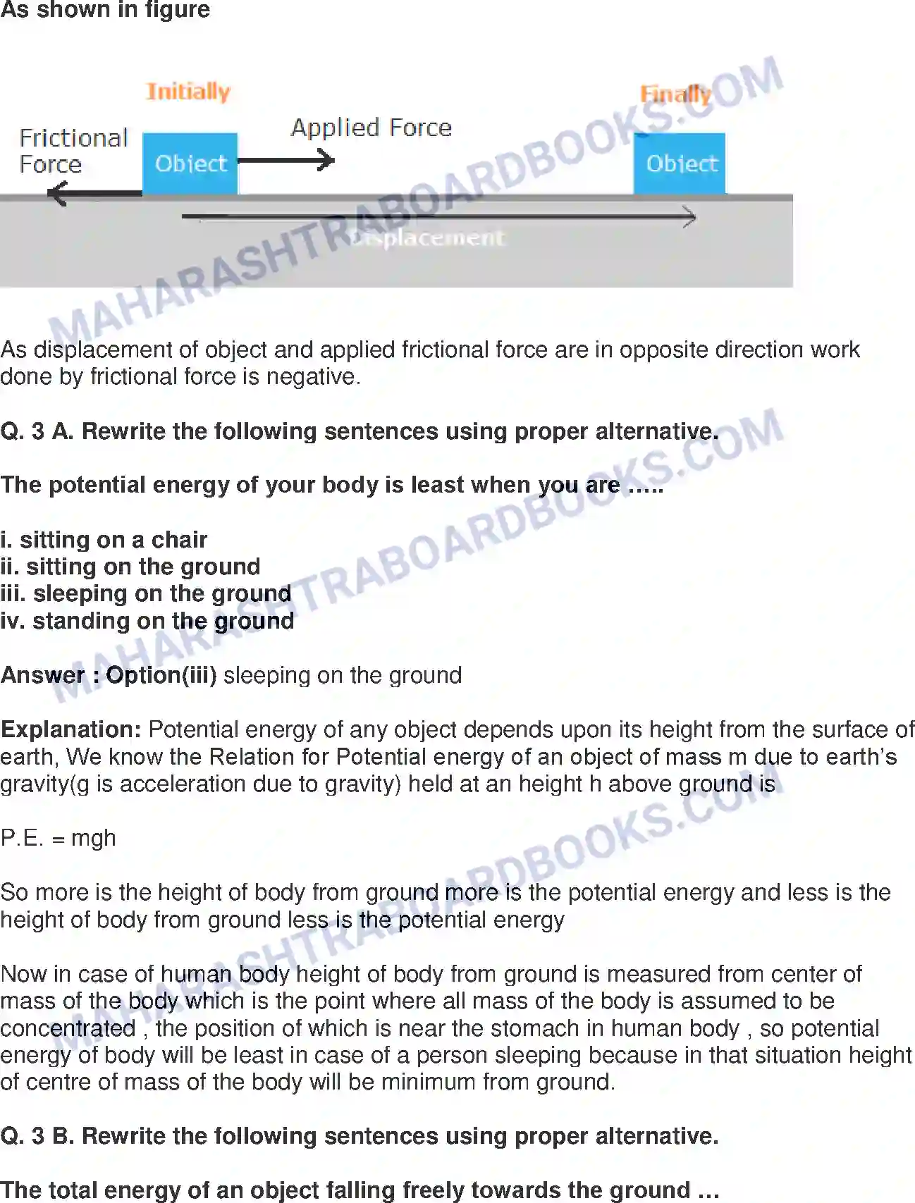 Maharashtra Board Solution Class-9 Science+&+Technology+-+English+Medium Work and Energy Image 14