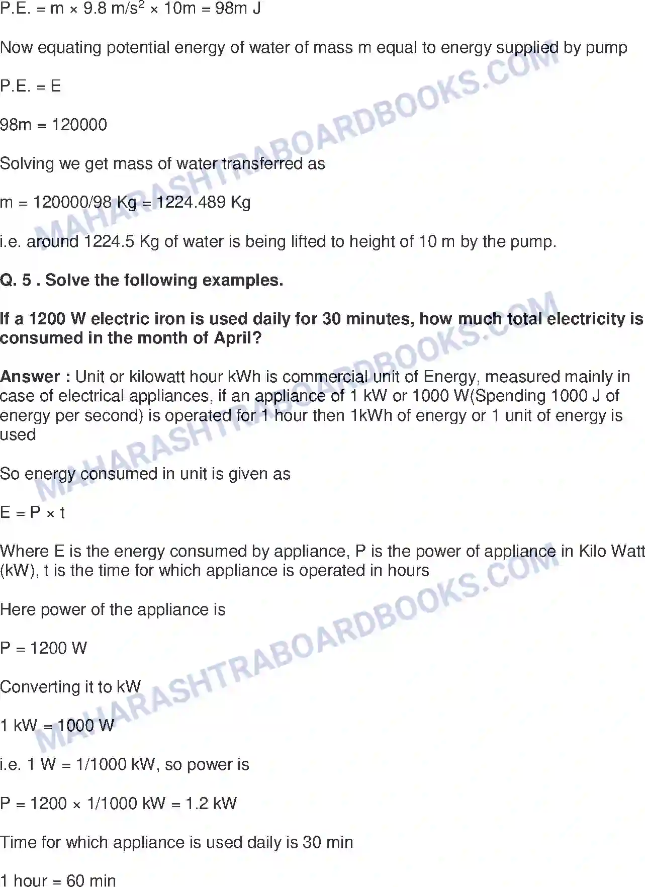 Maharashtra Board Solution Class-9 Science+&+Technology+-+English+Medium Work and Energy Image 22