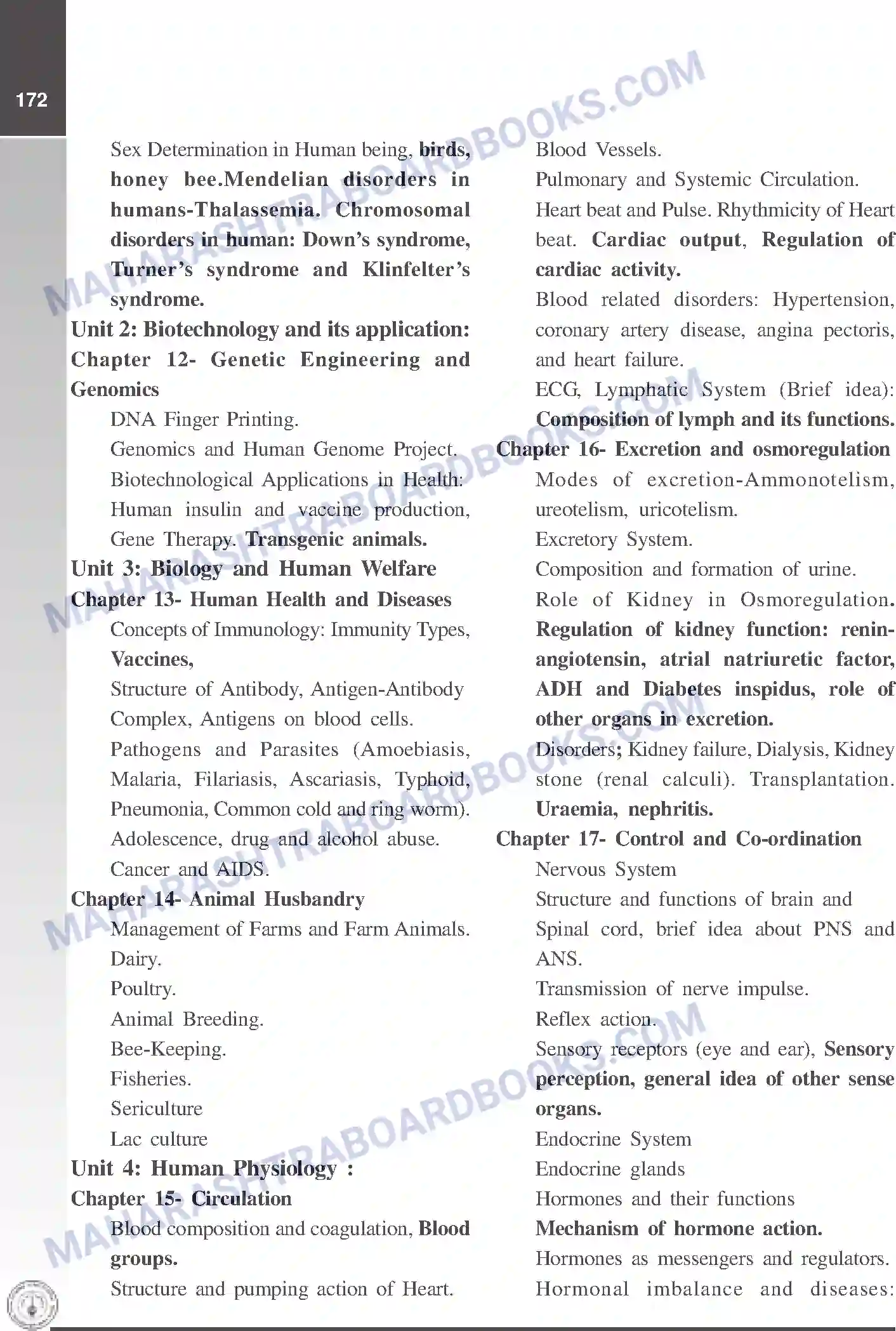 Maharashtra Board Syllabus Class-12 Biology Image 4