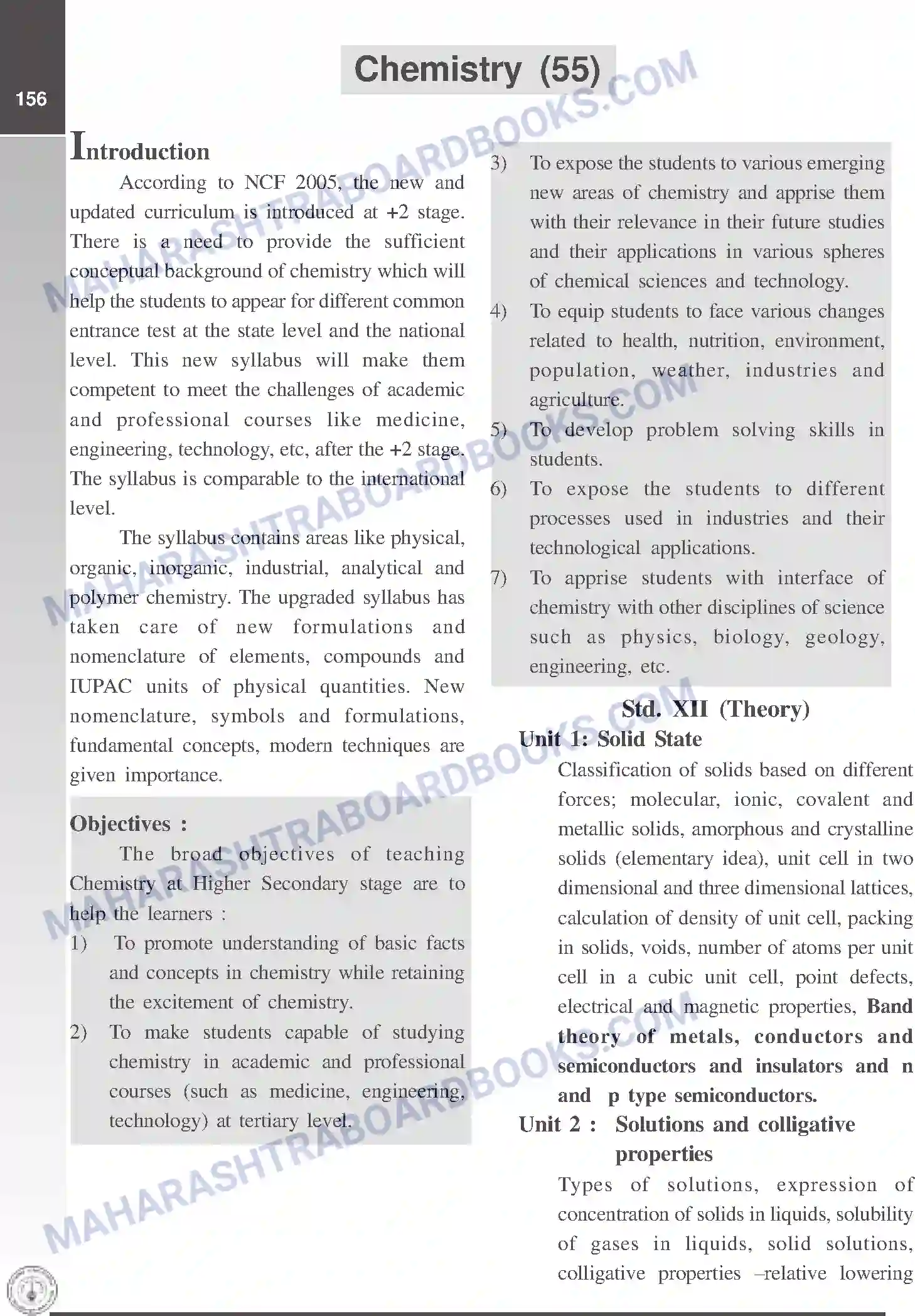 Maharashtra Board Syllabus Class-12 Chemistry Image 1