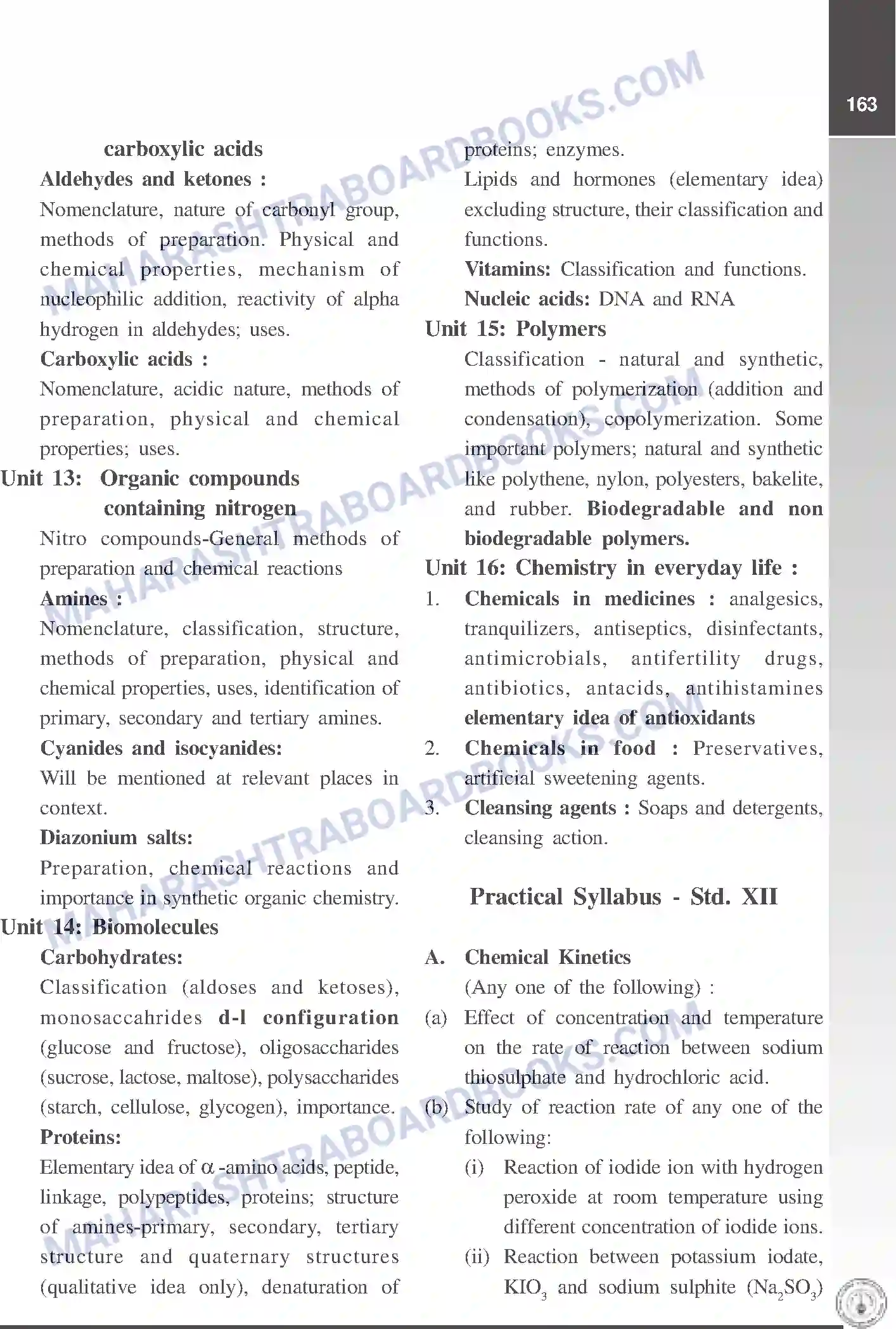 Maharashtra Board Syllabus Class-12 Chemistry Image 4