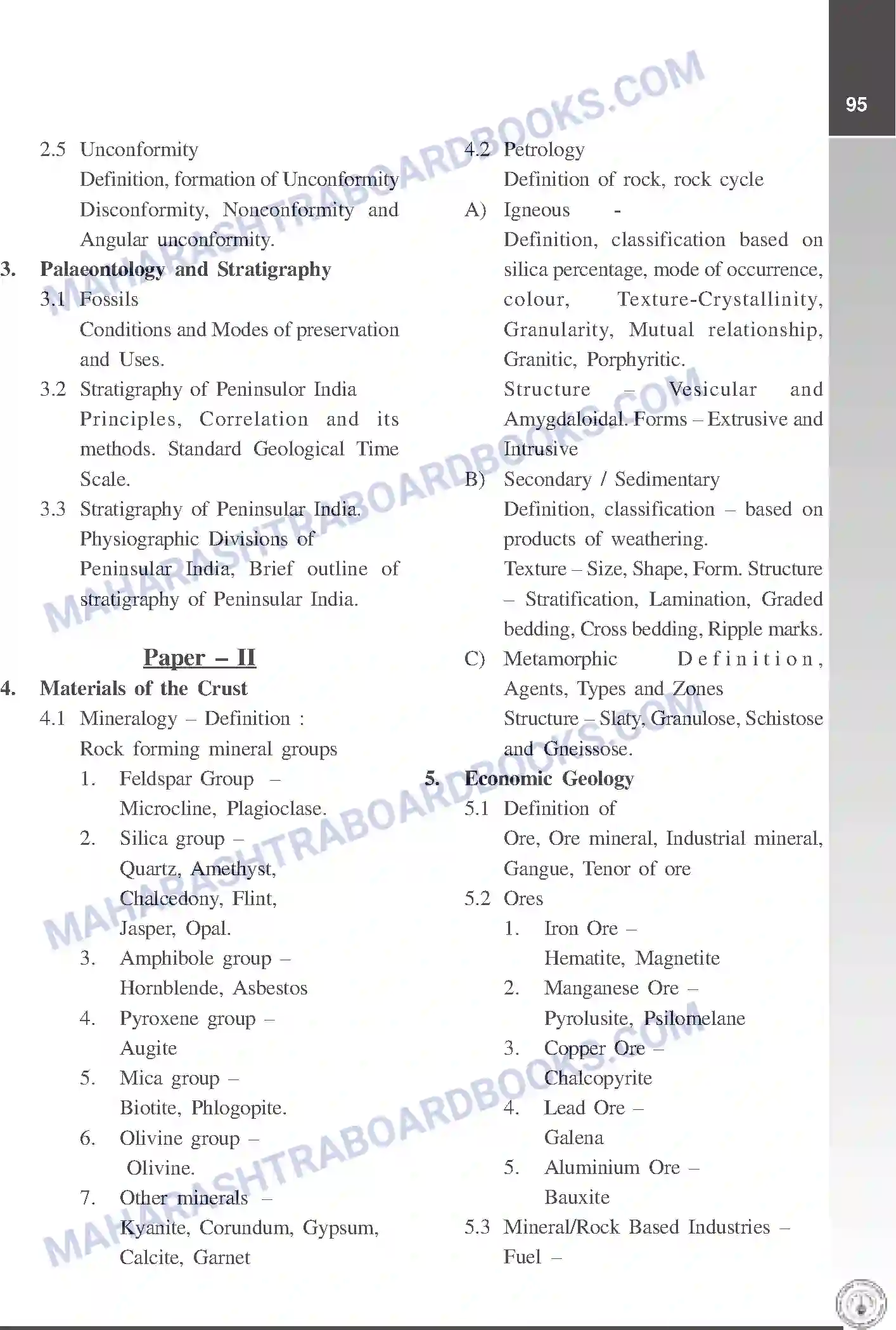 Maharashtra Board Syllabus Class-12 Geology Image 3