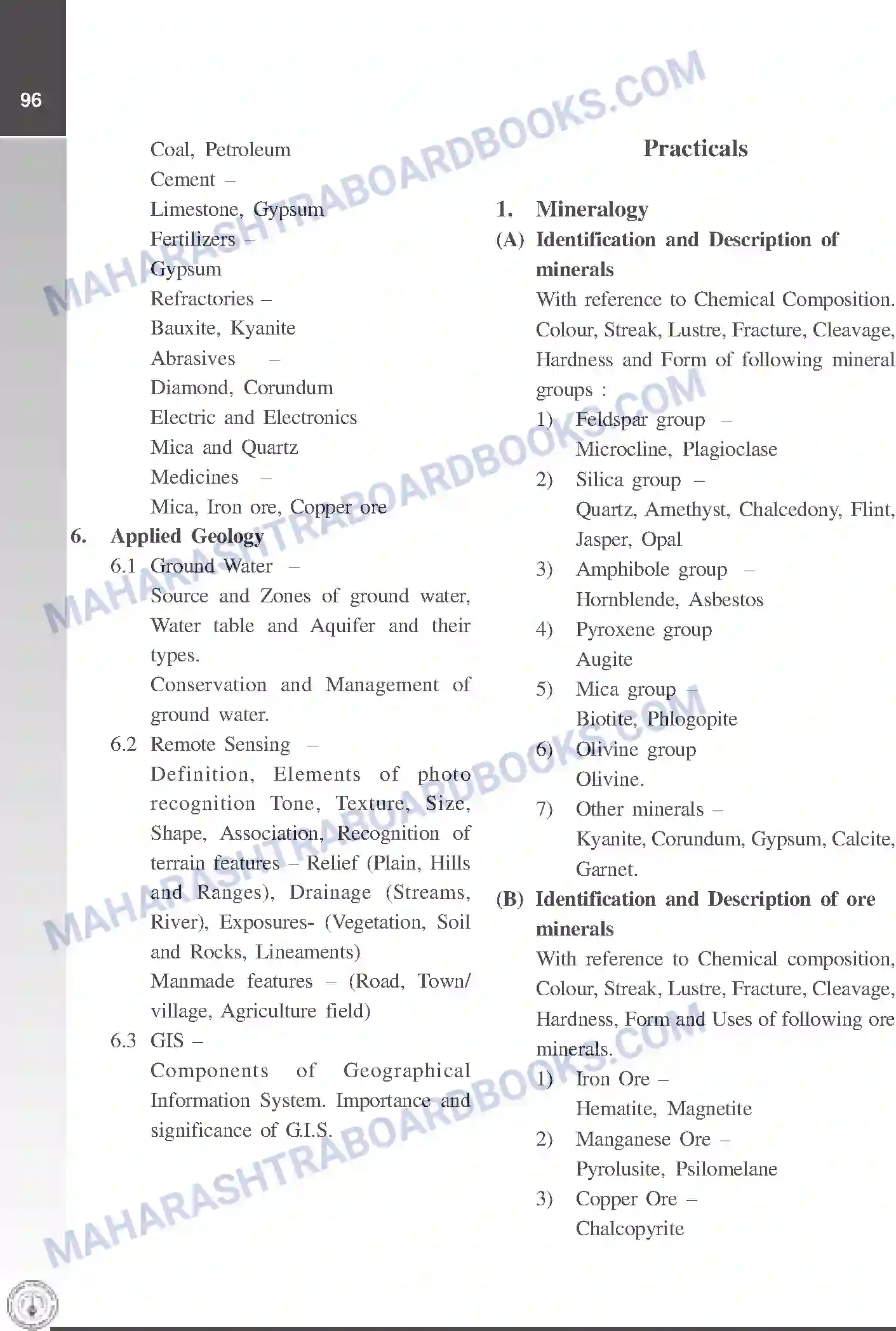 Maharashtra Board Syllabus Class-12 Geology Image 4