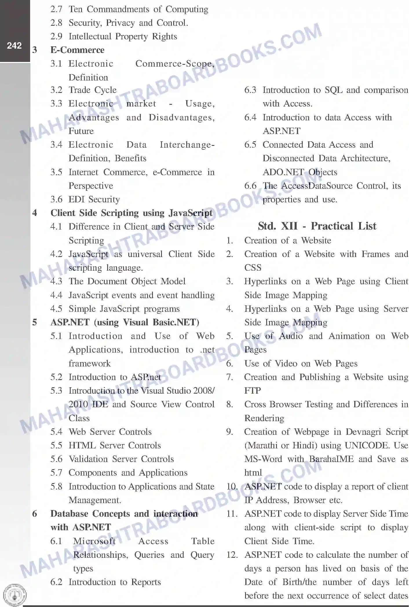 Maharashtra Board Syllabus Class-12 I.T+(Science) Image 2