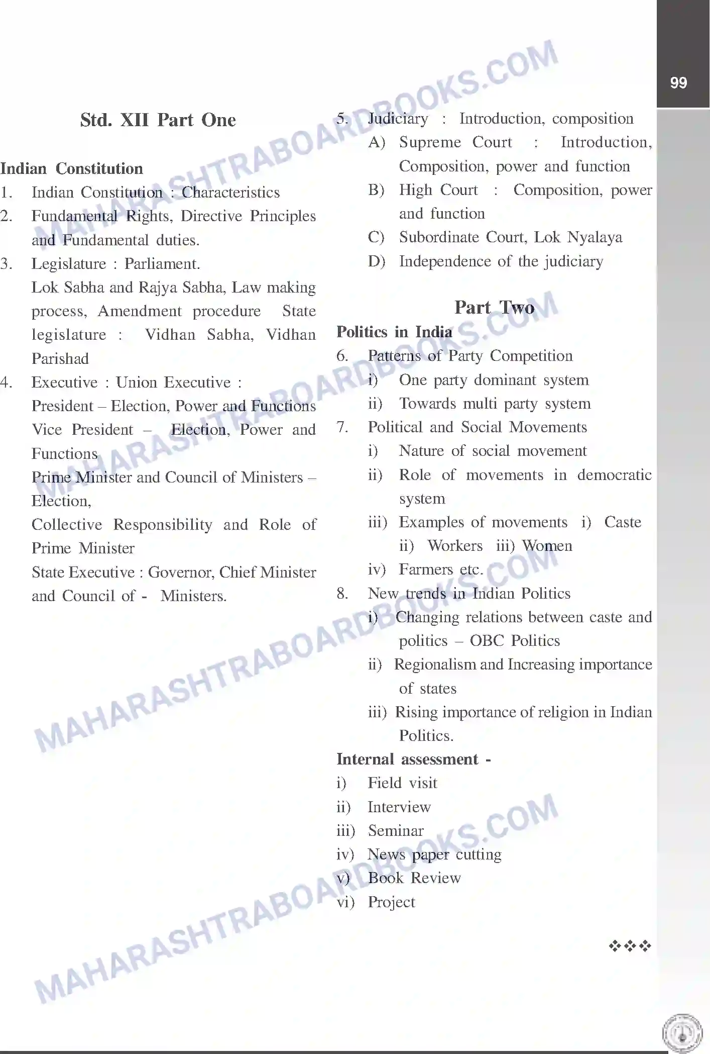 Maharashtra Board Syllabus Class-12 Political+science Image 2