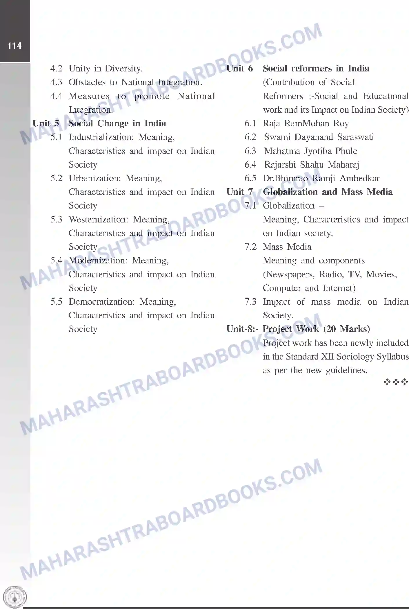 Maharashtra Board Syllabus class-12 Sociology Image 2